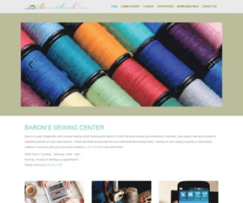 Baronsewfab.com(Full service and fabric sewing center) Screenshot