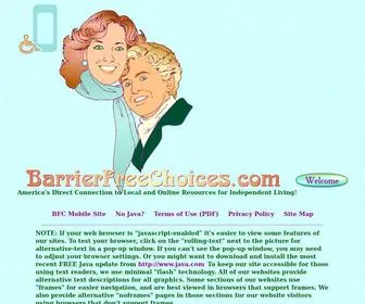 Barrierfreechoices.com(Consumer Information for Disabled Americans) Screenshot