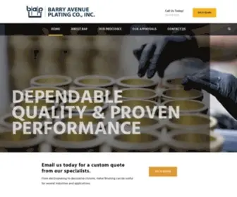 Barryavenueplating.com(Leading Plating Company in LA) Screenshot