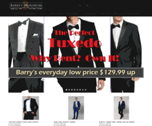 Barrysmenswear.com(Barry's Menswear) Screenshot