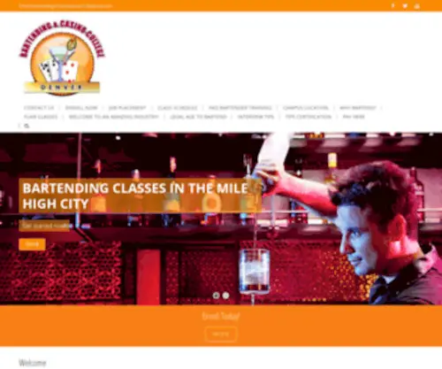 Bartendingandcasinocollege.com(Bartending college) Screenshot