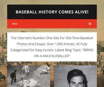 Baseballhistorycomesalive.com(1Baseball History Comes Alive) Screenshot