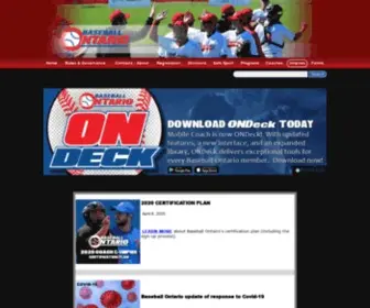 Baseballontario.com(BASEBALL ONTARIO) Screenshot