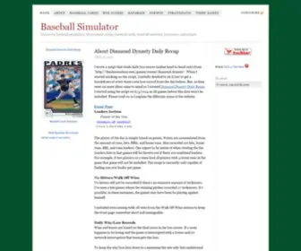 Baseballsimulator.com(Source for baseball simulation) Screenshot