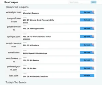 Basecoupon.com(Save Money with Coupon Codes) Screenshot