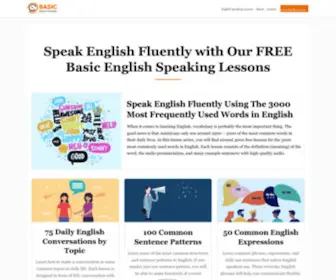 Basicenglishspeaking.com(Improve your English speaking very fast with FREE lessons) Screenshot