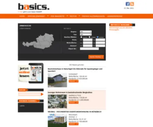 Basics-Immobilien.at(Mit basics finden Sie Ihre Wunsch) Screenshot