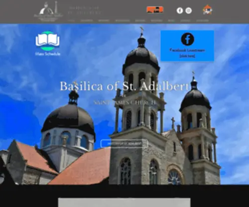 Basilicagr.com(Basilica of Saint Adalbert & Saint James Church) Screenshot