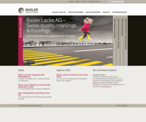 Basler-Lacke.ch(Hersteller von qualitativ hochwertigen Boden) Screenshot