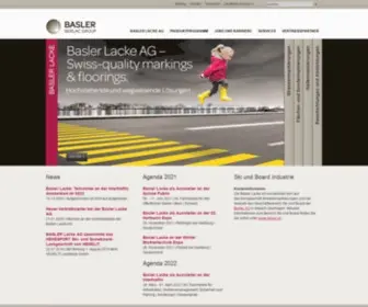 Basler-Lacke.com(Hersteller von qualitativ hochwertigen Boden) Screenshot