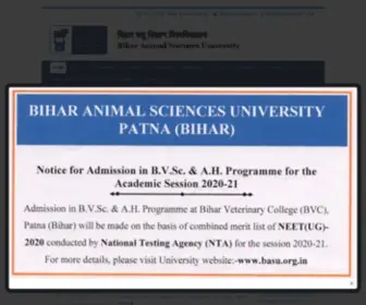 Basu.org.in(Bihar Animal Sciences University) Screenshot