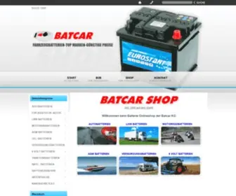 Batcar.de(Autobatterie, Motorradbatterie, GEL Batterie, AGM Batterie, LKW Batterie, Versorgungsbatterie, Batterie) Screenshot
