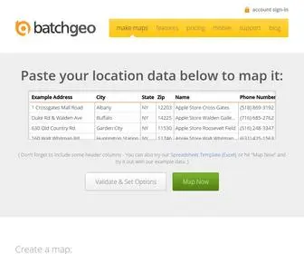Batchgeo.com(Make a map from your data) Screenshot