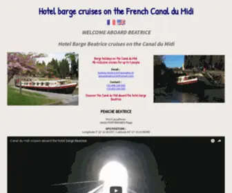 Bateau-Beatrice.com(Hotel barge cruises on the Canal du Midi FRANCE) Screenshot