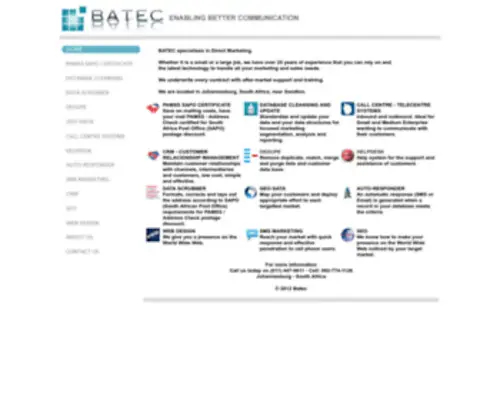 Batec.co.za(BATEC specialises in Direct Marketing) Screenshot