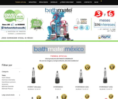 Bathmate.mx(Hydromax México) Screenshot