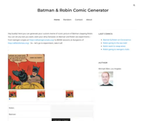 Batmancomic.info(Batman Comic Generator) Screenshot