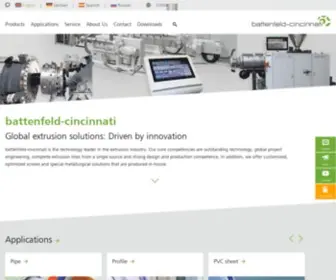 Battenfeld-Cincinnati.com(Extrusionsanlagen und Extruder von Battenfeld Cincinnati) Screenshot