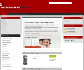 Batterie-Akkushop.de(Ihr Onlineshop wenn`s um Akkus) Screenshot