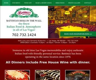Battistaslasvegas.com(Battista's Hole in the Wall Las Vegas Italian Restaurants) Screenshot
