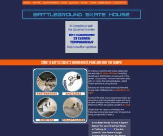 Battlegroundskatehouse.com(Come ride the ramps at Battle Creek's indoor skate park) Screenshot
