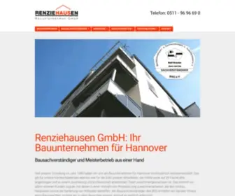 Bau-Renziehausen.de(Seit 1989 Ihr Bauunternehmen & Bausachverständiger in Hannover) Screenshot
