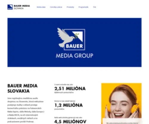 Bauermedia.sk(Bauer Media Slovakia) Screenshot