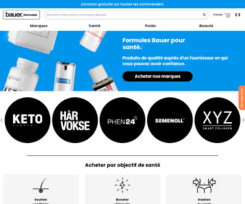 Bauernutrition.fr(Bauer est le magasin incontournable pour vos produits santé et bien) Screenshot