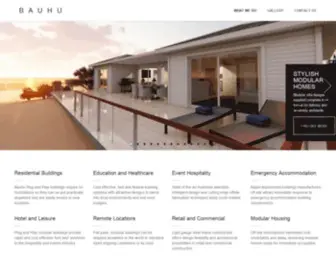 Bauhu.com(Hurricane resistant modern prefabricated kit homes) Screenshot
