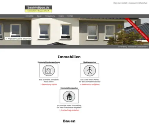 Bauinfotipps.de(Immobilien Bauen Wohnungen) Screenshot