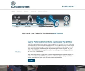 Baumamericacorp.com(PTFE-Lined Pipes) Screenshot