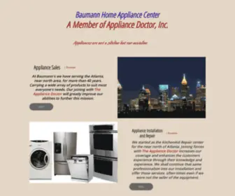 Baumannappliance.com("Help Center for Atlanta Georgia's Appliance Superstore") Screenshot