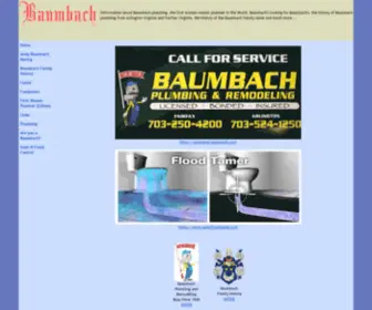 Baumbach.com(Baumbach Plumbing and Baumbach Family History Arlington) Screenshot