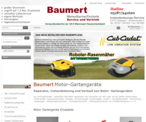 Baumert-Service.de(Online Shop für Ersatzteile von Motorgeräten) Screenshot