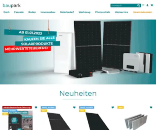 Baupark24.de(Ihr Baustoffhandel und Baumarkt) Screenshot