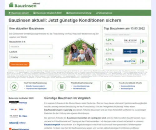 Bauzinsenaktuell.de(Die besten aktuellen Bauzinsen für private Baufinanzierung im Test 2019) Screenshot