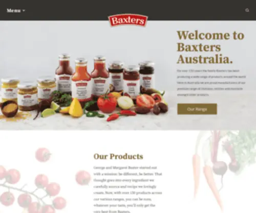 Baxtersfoods.com.au(High quality products from our table to yours) Screenshot