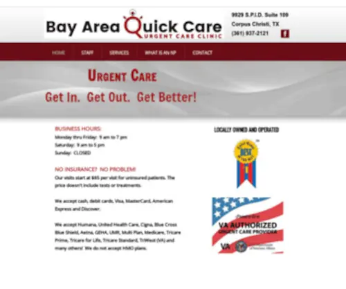 Bayareaquickcare.com(Urgent Care) Screenshot