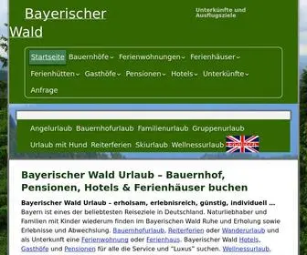 Bayerischenwald.com(Bayerischer Wald Urlaub am Bauernhof Pensionen & Hotels buchen) Screenshot