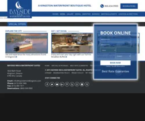 Baysidehotelkingston.com(Kingston Ontario Hotels Inns) Screenshot