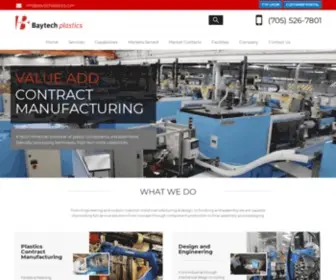 Baytechplastics.com(Plastic Molding Company Ontario) Screenshot