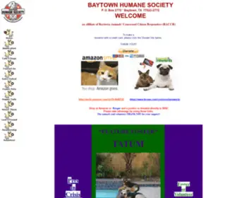 Baytownhumanesociety.org(Humane Dog & Cat Rescue and Education) Screenshot