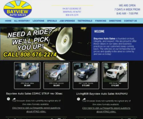 Bayviewautohawaii.com(Preowned Cars Trucks & More) Screenshot