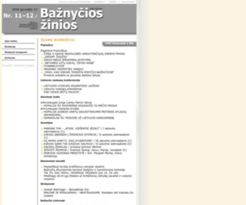 Baznycioszinios.lt(Lietuvos Katalikų Bažnyčios Informacinis biuletenis. Leidėjas) Screenshot