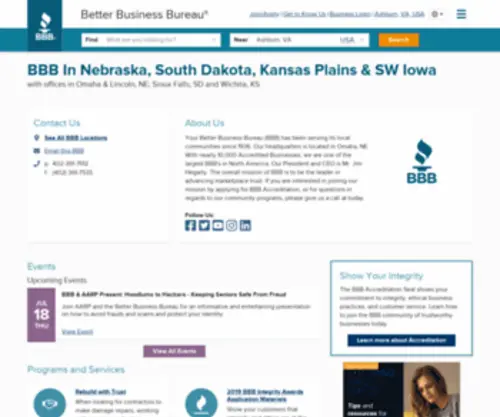 BBBnebraska.org(BBB Consumer and Business Reviews) Screenshot