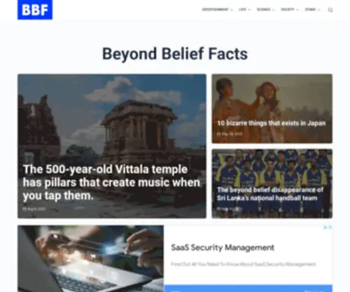 BBfacts.com(Beyond Belief Facts) Screenshot