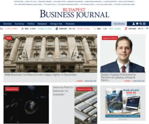 BBjonline.hu(The Budapest Business Journal on the web) Screenshot