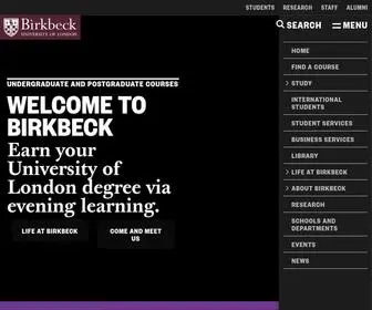 BBK.ac.uk(Birkbeck, University of London) Screenshot