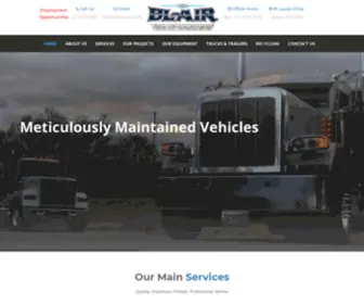 BBlaircorp.com(Pennsylvania, New Jersey, and Delaware Site Contracting, Heavy and Specialized Hauling) Screenshot