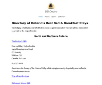BBontario.com(Best Bed and Breakfast Places in Ontario) Screenshot